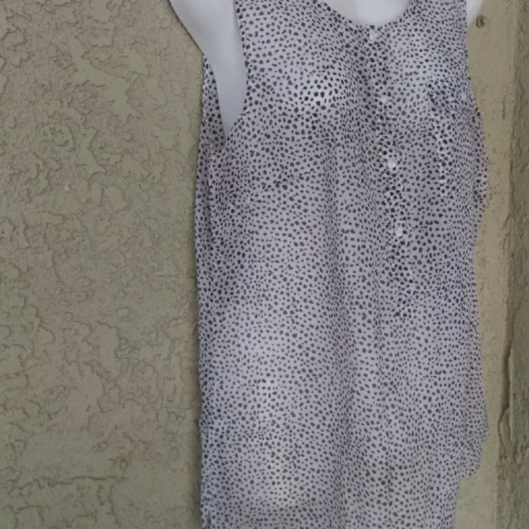 Ann Taylor chiffon brown and white sheer tank - Picture 7 of 8